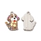 Alloy Enamel Pandants, Lead Free & Cadmium Free,  Platinum, Dog Charm, Brown, 21.5x16x2mm, Hole: 1.8mm