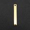 201 Stainless Steel Pendants, Laser Cut, Bar/Rectangle, Real 18K Gold Plated, 30x4x1mm, Hole: 1.6mm
