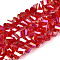 Electroplate Transparent Glass Beads Strands, Triangle, AB Color Plated, Faceted, Brown, 3~3.5x4~4.5x4~4.5mm, Hole: 0.8mm, about 121~131pcs/strand, 14.37~15.35 inch(36.5~39cm)