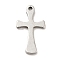 Non-Tarnish 201 Stainless Steel Pendants, Cross Charms, Stainless Steel Color, 13x7.5x1mm, Hole: 0.8mm