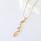 3Pcs Minimalist Stainless Steel Irregular Twisted Pendant Necklaces for Women, Golden, 15.75 inch(40cm)