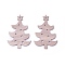 Undyed Wood Pendants, Christmas Tree, BurlyWood, 69.5x48x2mm, Hole: 3mm
