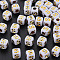 Opaque White Acrylic Beads, Metal Enlaced, Cube with Letters, Letter.S, 4.5mm, Hole: 2mm, about 5000pcs/500g