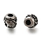 304 Stainless Steel European Beads, Large Hole Beads, Rondelle with Fish, Antique Silver, 10x10mm, Hole: 4mm