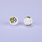 Printed Round with Chick Pattern Silicone Focal Beads, White, 15x15mm, Hole: 2mm