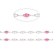 Handmade 304 Stainless Steel Dapped Chains, Cable Chains, with Enamel and Spool, Soldered, Flat Oval, Long-Lasting Plated, Hot Pink, 3x1.5x0.1~1mm, about 32.8 Feet(10m)/roll