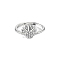 Sun Brass Micro Pave Cubic Zirconia Couple Rings, Adjustable Finger Ring, Platinum, 12mm, Inner Diameter: 16mm
