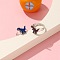 Dinosaur Alloy with Epoxy Adjustable Finger Rings for Kids, Rose Gold, Inner Diameter: Adjustable