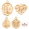 Beebeecraft 8Pcs 4 Style 18K Gold Plated Charms with Cubic Zirconia Butterfly Oval Flat Round Heart Teardrop Shape Jewelry Findings for Bracelet Choker Necklace Earring