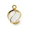 304 Stainless Steel Cat Eye Pendants, Golden, 13.5x10x10mm, Hole: 1.2mm