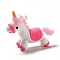 PVC Plastic Big Pendants, Unicorn Charm, Pink, 49x63x20mm, Hole: 3mm