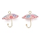 Acrylic Pendants, Umbrella, with Brass Finding , FireBrick, 21.5x22mm, Hole: 2mm