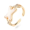 Clear Cubic Zirconia Letter X Open Cuff Ring, Brass Jewelry for Women, Cadmium Free & Nickel Free & Lead Free, Real 18K Gold Plated, US Size 7 1/2(17.7mm)