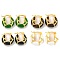 Rack Plating Brass Micro Pave Clear Cubic Zirconia Hoop Earring, with Cloud Enamel, Cadmium Free & Lead Free, Long-Lasting Plated, Real 18K Gold Plated, Mixed Color, 19x6mm