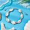 Ocean Theme Adjustable Cowrie Shell & Coconut Braided Bead Bracelets, Tortoise, Inner Diameter: 2~3-1/8 inch(5~8cm)