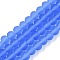 Transparent Glass Beads Strands, Faceted, Frosted, Rondelle, Medium Slate Blue, 6x4.5mm, Hole: 1.4mm, about 80~85pcs/strand, 38~40cm