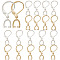 10 Pair 2 Color Brass Leverback Earring Findings, with Ice Pick Pinch Bails, for Half Drilled Beads, Golden & Silver, 25mm, Pin: 1mm, 5 Pair/color