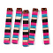 Opaque Resin & Walnut Wood Big Pendants, Rectangle Charm, Deep Pink, 51.5x7.5x3mm, Hole: 1.8mm