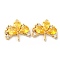 Real 18K Gold Plated Ginkgo Biloba Brass Micro Pave Cubic Zirconia Pendants, Cadmium Free & Nickel Free & Lead Free, Leaf Charms, Gold, 16x18x3.5mm, Hole: 1.4mm, Pin: 0.9mm