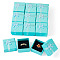 Cardboard Rins Boxes, with Sponge Inside, Square with Bowknot, Pale Turquoise, 5x5x3.2cm