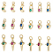 36Pcs 18 Style Brass Micro Pave Cubic Zirconia Charms, with Jump Ring, Long-Lasting Plated, Mixed Color, 7.5~14x6~8x2~3mm, Hole: 3mm, 2pcs/style