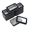Tinplate Storage Box with Clear Window, Jewelry Box, for DIY Candles, Dry Storage, Spices, Tea, Candy, Party Favors, Rectangle, Black, 9.1x6.35x1.8cm