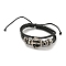 PU Imitation Leather Braided Cord Bracelets, Alloy Links Bracelets, Anchor & Helm, Inner Diameter: 2-1/4~3-3/4 inch(5.7~9.5cm)