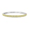 925 Sterling Silver Micro Pave Cubic Zirconia Stretch Bracelets for Women, Platinum, Light Khaki, 1/8 inch(0.35cm), Inner Diameter: 2-1/8 inch(5.45cm)~2-1/4 inch(5.6cm)