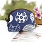 Cartoon Cat Shape Printed Cloth Zipper Wallets, Coin Change Purse, Marine Blue, 100x110x20mm