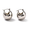 Brass Hoop Earrings, Long-Lasting Plated, Hollow Round, Platinum, 21.2x19.3x20.5mm, Pin: 0.7mm