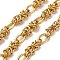 304 Stainless Steel knot with Textured Oval Link Chains, Unwelded, Ion Plating(IP), Golden, 12.5x9x2mm