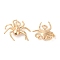 Brass Charms, Cadmium Free & Nickel Free & Lead Free, Spider Charm, Real 18K Gold Plated, 14x15x3.5mm, Hole: 2mm