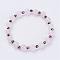 Natural Rose Quartz Stretch Bracelets, with Faceted Non-Magnetic Synthetic Hematite Beads, 2-1/4 inch(57mm)