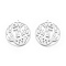 Non-Tarnish 201 Stainless Steel Pendants, Hollow, Ring with Bird, Stainless Steel Color, 37x35x1mm, Hole: 1.4mm