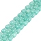 Cat Eye Beads Strands, Faceted, Teardrop, Spring Green, 10x6mm, Hole: 1mm, about 42pcs/strand, 14.76''(37.5cm)