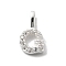 925 Sterling Silver with Cubic Zirconia Charms, Letter, Letter G, 9.5x5.5x1.5mm, Hole: 2.5x1.5mm