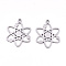 Non-Tarnish 201 Stainless Steel Pendants, Laser Cut, Atom, Stainless Steel Color, 20.5x17x0.9mm, Hole: 1.4mm