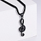 Fashionable Stainless Steel Musical Note Pendant Necklaces Punk Jewelry Cool Accessory, Black