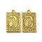 Rack Plating Alloy Pendants, Cadmium Free & Nickel Free & Lead Free, Tarot Charms, The World XXI, 23x14x1.5mm, Hole: 1.8mm