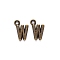 Tibetan Style Alloy Pendants, Cadmium Free & Nickel Free & Lead Free, Letter W, W: 16x11x2mm, Hole: 2mm, about 875pcs/1000g