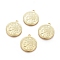 Brass Pendants, Long-Lasting Plated, Flat Round with Human, Real 18K Gold Plated, 28.5x25x1.5mm, Hole: 1.8mm