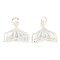 Rack Plating Brass Micro Pave Clear Cubic Zirconia Pendants, Long-Lasting Plated, Lead Free & Cadmium Free, Fishtail, with Jump Ring, Silver, 14.5x15x6mm, Hole: 3.5mm