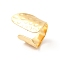 Ion Plating(IP) 304 Stainless Steel Twist Flat Open Cuff Ring for Women, Real 18K Gold Plated, US Size 6 (16.5mm)