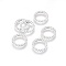 MIYUKI & TOHO Handmade Japanese Seed Beads, with 304 Stainless Steel Link Rings, Loom Pattern, Ring, Silver, Light Grey, 14.5~15x1.7mm