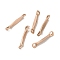 Ion Plating(IP) 304 Stainless Steel Connector Charms, Flat Bar Links, Rose Gold, 13x2.5x1mm, Hole: 1.2mm