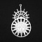 Non-Tarnish 201 Stainless Steel Pendants, Laser Cut, Helm with Sun & Moon, Stainless Steel Color, 42.5x25x1mm, Hole: 1.4mm