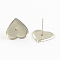 Tarnish Resistant Earring Cabochon Settings 304 Stainless Steel Ear Studs Blank Settings, Stainless Steel Color, Heart Tray: 8x9mm, 9x8x1.5mm, Pin: 0.8mm