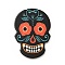 Printed 201 Stainless Steel Sugar Skull Pendants, Cinco de Mayo Charm, Black, 40.5x28x2mm, Hole: 2mm