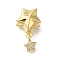 Brass Micro Pave Cubic Zirconia European Beads, Star, Large Hole Beads, Lead Free & Cadmium Free, Long-Lasting Plated, Real 18K Gold Plated, 17.5x10x7.5mm, Hole: 4.5mm