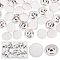 GORGECRAFT 50PCS Cloth Shank Buttons Round Shaped Sewing Button Women Suit Woolen Coat Button Male Jacket Button Shirt Trousers Button Fabric Cloth Covered for Overcoat Garment Accessories, White